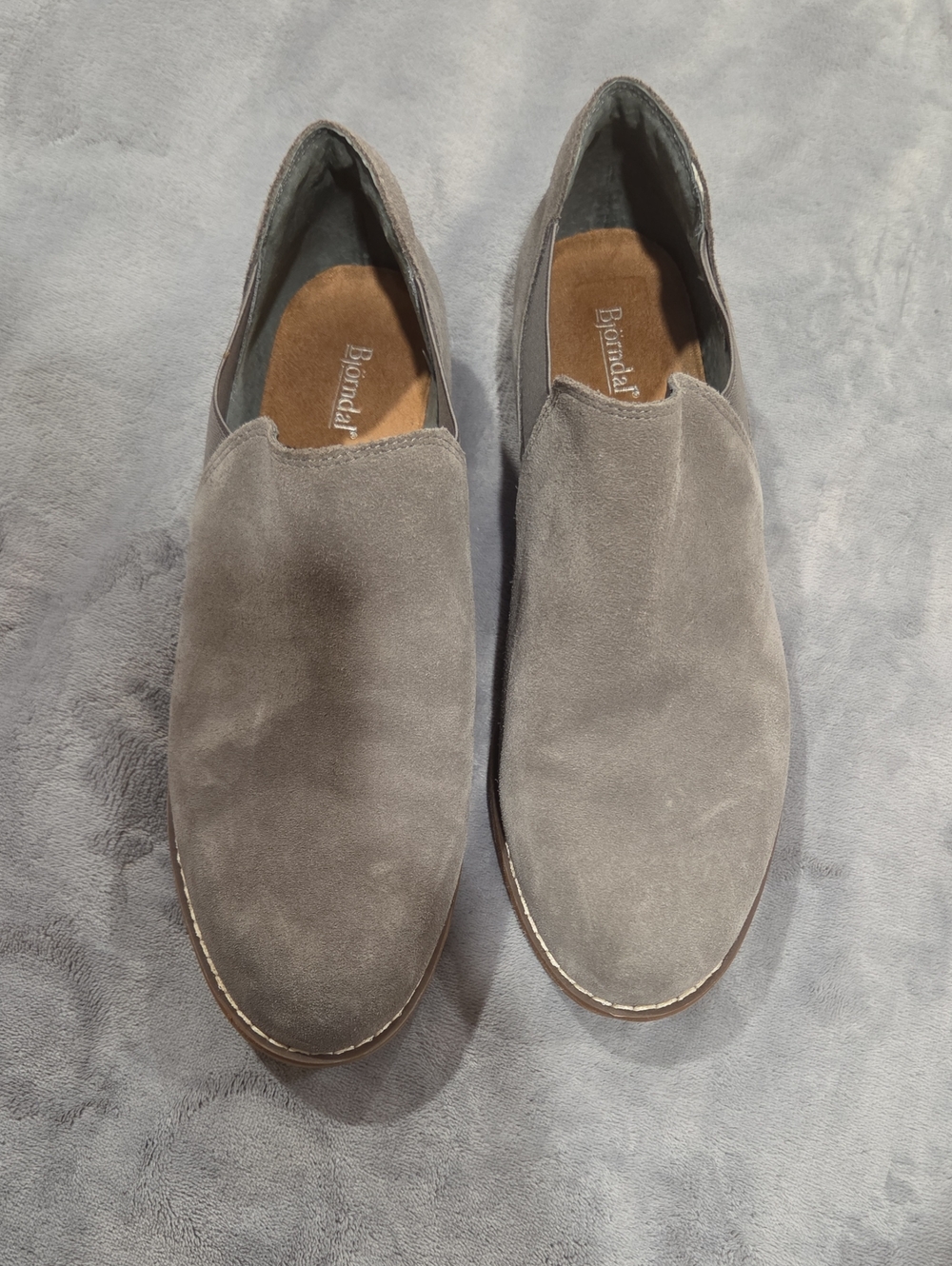 Bjorndal Gray Suede Slip-On Loafers